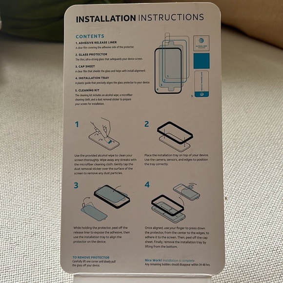 iPhone 11 Pro Max/ XS Max AT&T Tempered Glass Screen Protector. - Picture 4 of 5